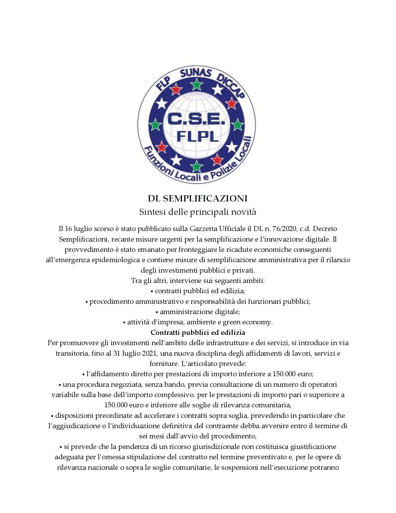 dl semplificazioni riassunto cse flpl page 001